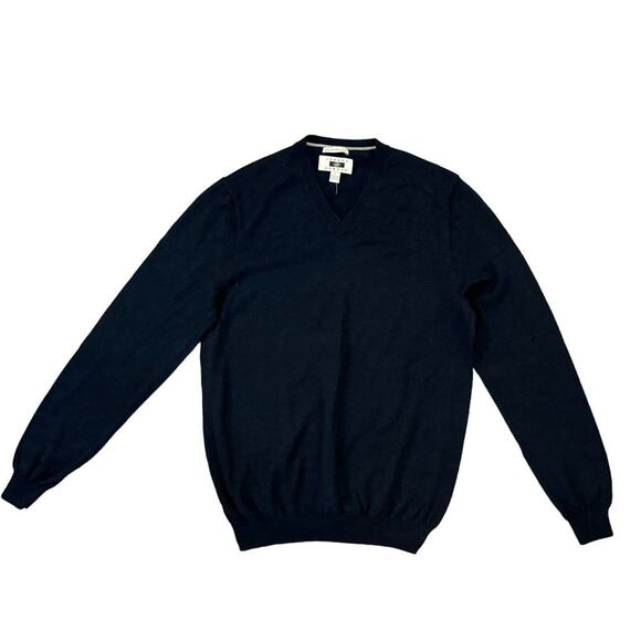 Joseph Abboud Extra Fine Merino Wool V Neck Long Sleeve Navy Sweater Men's L - Picture 2 of 7